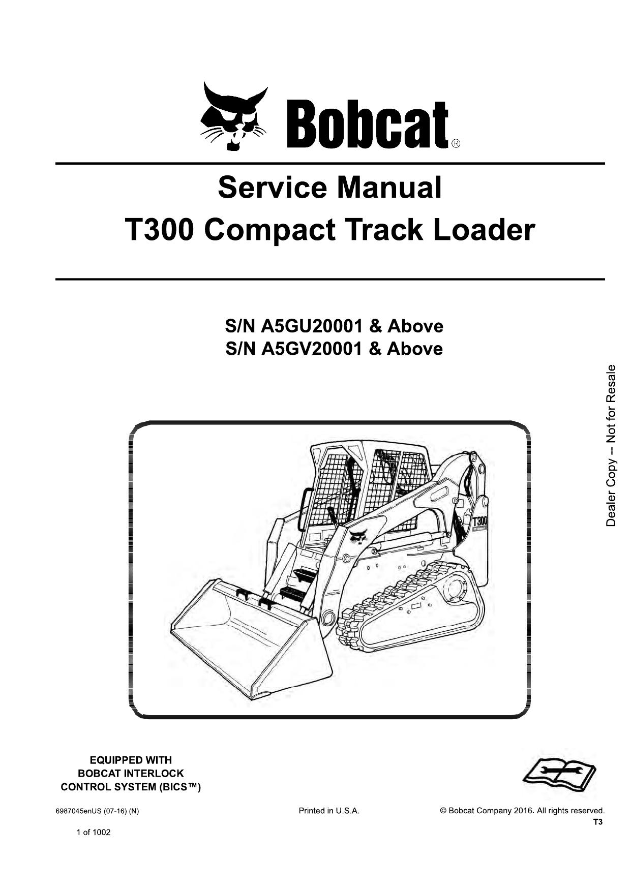 T300 Compact Track Loader Service Manual Bobcat 5